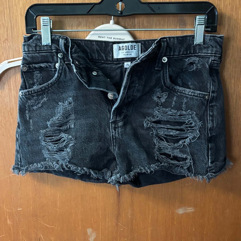 Agolde Women's Jaden High Rise Distressed Jean Shorts